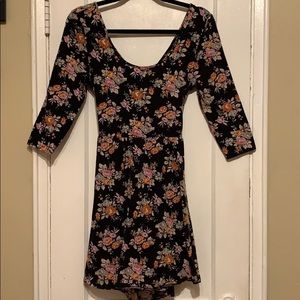 Floral open back dress
